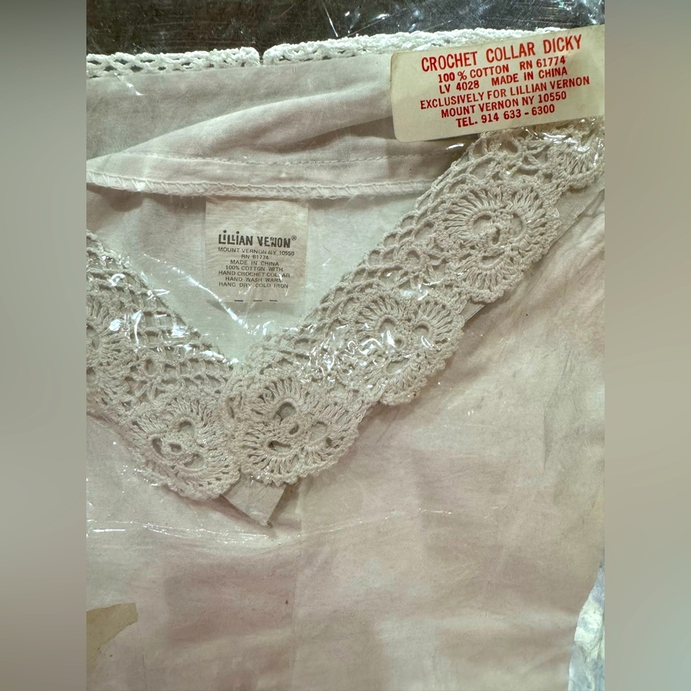 Lillian Vernon vintage White Detachable Lace Collar dicky NIP - Picture 4 of 12